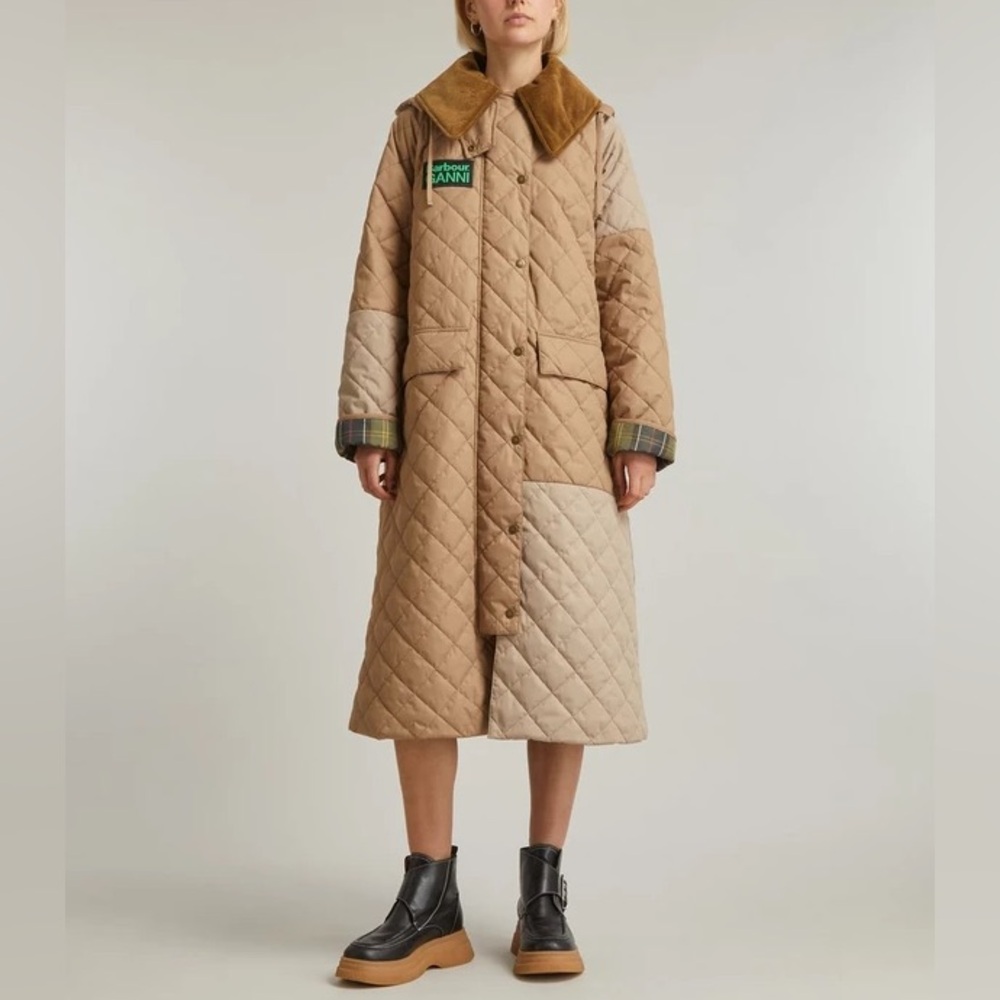 Ganni x Barbour Burghley Quilted Coat